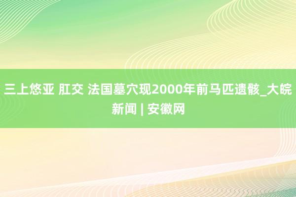 三上悠亚 肛交 法国墓穴现2000年前马匹遗骸_大皖新闻 | 安徽网