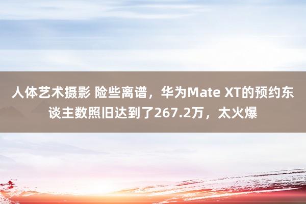 人体艺术摄影 险些离谱，华为Mate XT的预约东谈主数照旧达到了267.2万，太火爆