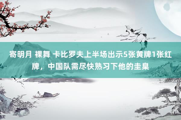 寄明月 裸舞 卡比罗夫上半场出示5张黄牌1张红牌，中国队需尽快熟习下他的圭臬