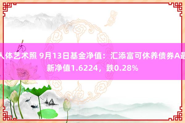 人体艺术照 9月13日基金净值：汇添富可休养债券A最新净值1.6224，跌0.28%