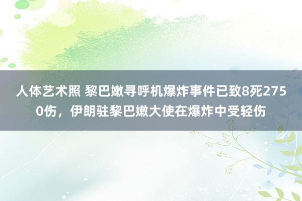 人体艺术照 黎巴嫩寻呼机爆炸事件已致8死2750伤，伊朗驻黎巴嫩大使在爆炸中受轻伤