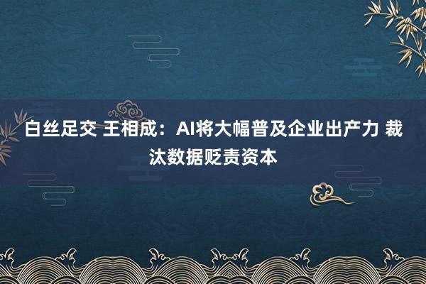 白丝足交 王相成：AI将大幅普及企业出产力 裁汰数据贬责资本