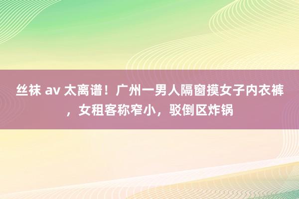 丝袜 av 太离谱！广州一男人隔窗摸女子内衣裤，女租客称窄小，驳倒区炸锅