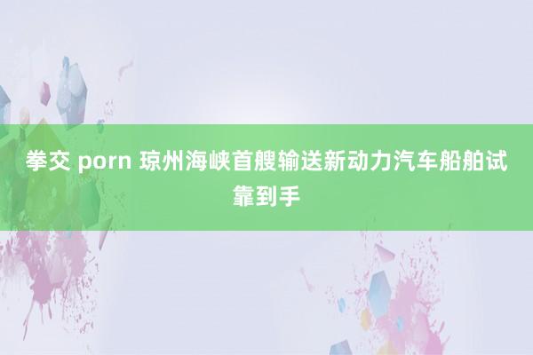 拳交 porn 琼州海峡首艘输送新动力汽车船舶试靠到手