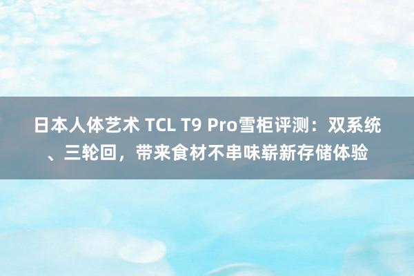 日本人体艺术 TCL T9 Pro雪柜评测：双系统、三轮回，带来食材不串味崭新存储体验