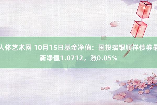 人体艺术网 10月15日基金净值：国投瑞银顺祥债券最新净值1.0712，涨0.05%