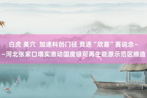 白虎 美穴  加速科创门径 竞逐“欣喜”赛说念——河北张家口塌实激动国度级可再生能源示范区缔造