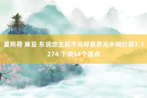 夏雨荷 麻豆 东说念主民币兑好意思元中间价报7.1274 下调54个基点