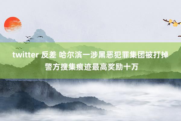 twitter 反差 哈尔滨一涉黑恶犯罪集团被打掉 警方搜集痕迹最高奖励十万