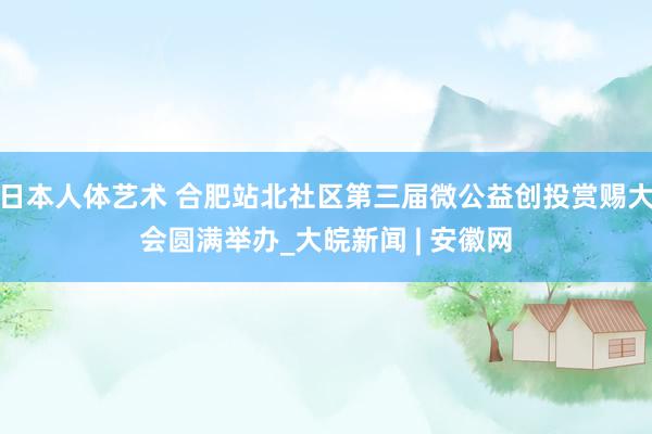 日本人体艺术 合肥站北社区第三届微公益创投赏赐大会圆满举办_大皖新闻 | 安徽网