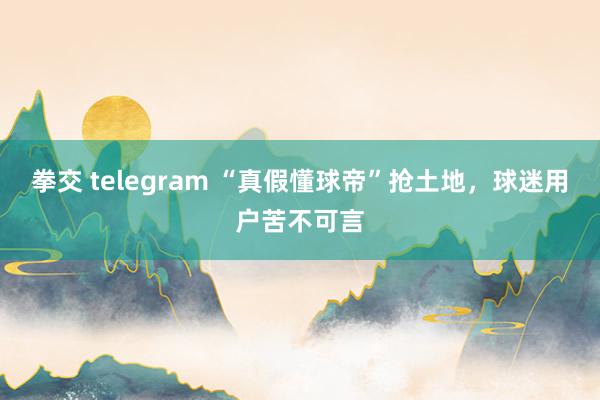 拳交 telegram “真假懂球帝”抢土地，球迷用户苦不可言