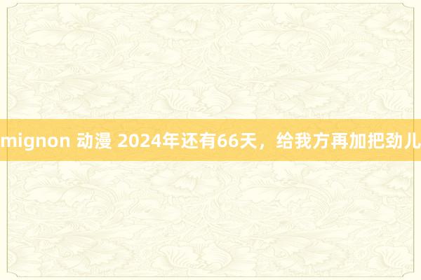 mignon 动漫 2024年还有66天，给我方再加把劲儿