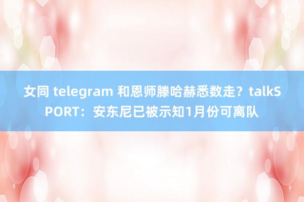 女同 telegram 和恩师滕哈赫悉数走？talkSPORT：安东尼已被示知1月份可离队