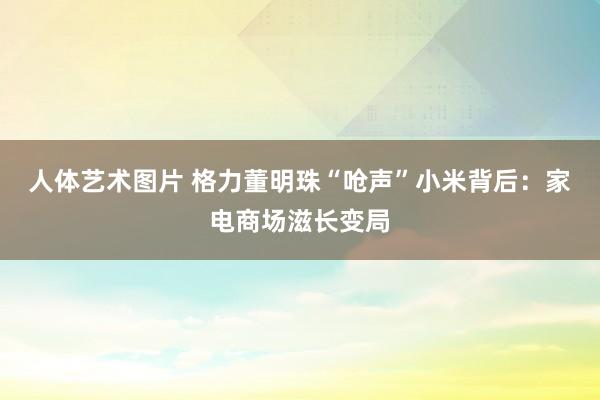 人体艺术图片 格力董明珠“呛声”小米背后：家电商场滋长变局