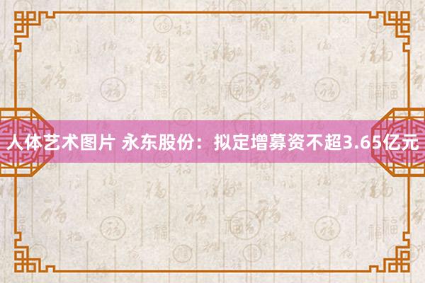 人体艺术图片 永东股份：拟定增募资不超3.65亿元