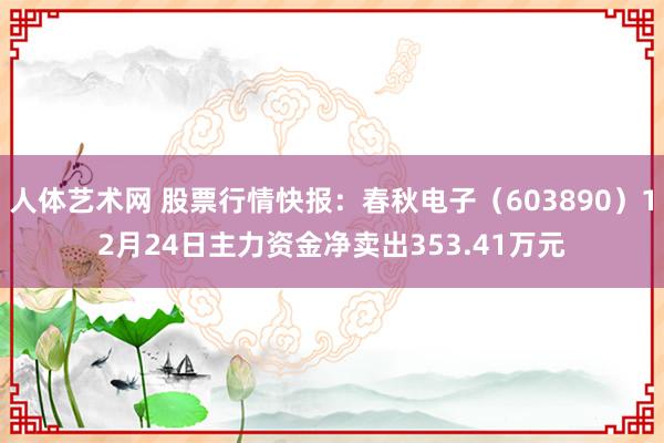 人体艺术网 股票行情快报：春秋电子（603890）12月24日主力资金净卖出353.41万元