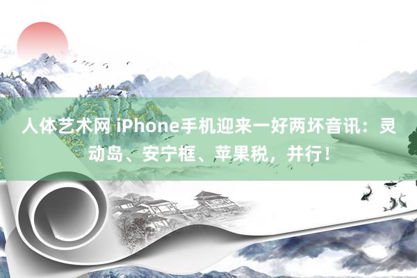 人体艺术网 iPhone手机迎来一好两坏音讯：灵动岛、安宁框、苹果税，并行！