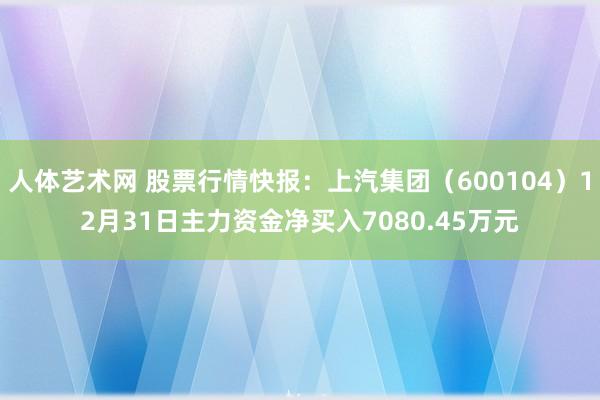 人体艺术网 股票行情快报：上汽集团（600104）12月31日主力资金净买入7080.45万元