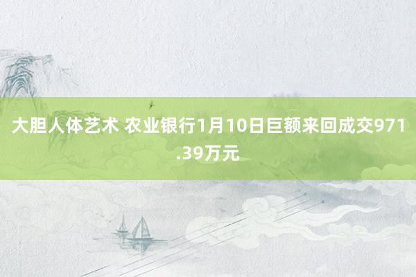 大胆人体艺术 农业银行1月10日巨额来回成交971.39万元